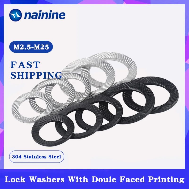 Шайба с блокировкой из нержавеющей стали 304 наклонные шайбы печатью замком