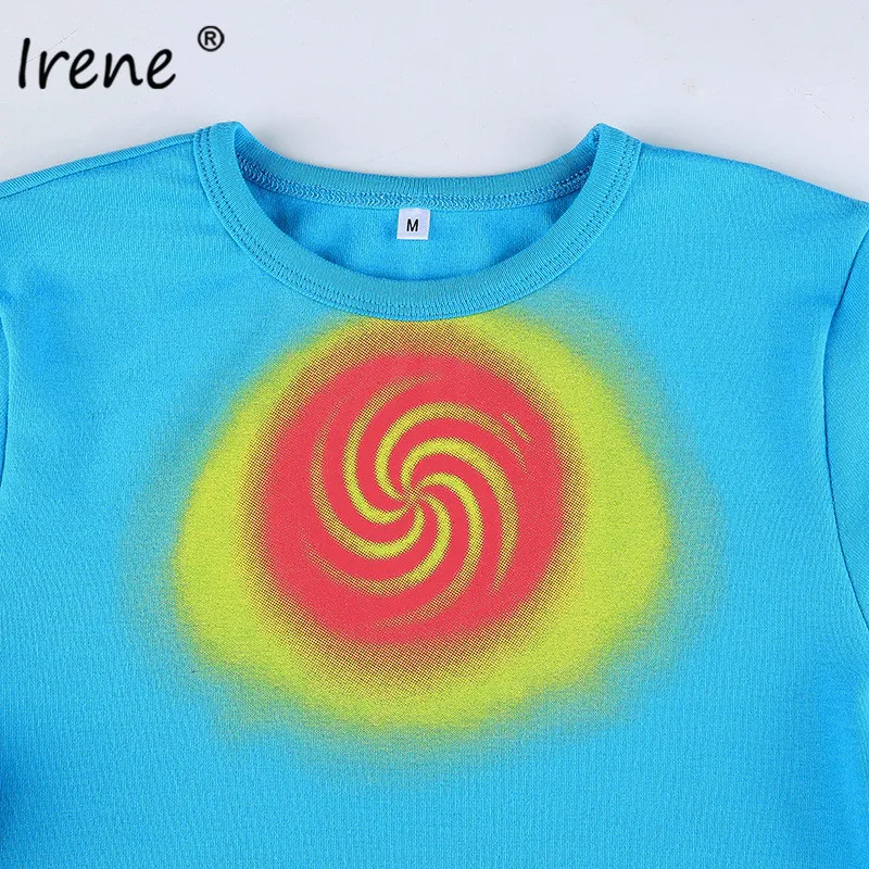 

Irene Tie Dye Print Crop Tops Women 2021 Short Sleeve Fashion Basic Casual T Shirts Sexy Y2K Summer Cute Harajuku Tank Tops