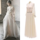 Бежевое Свадебное платье из двух частей в винтажном стиле, свадебное платье, Свадебная вечеринка, реальная фотография, заводская цена