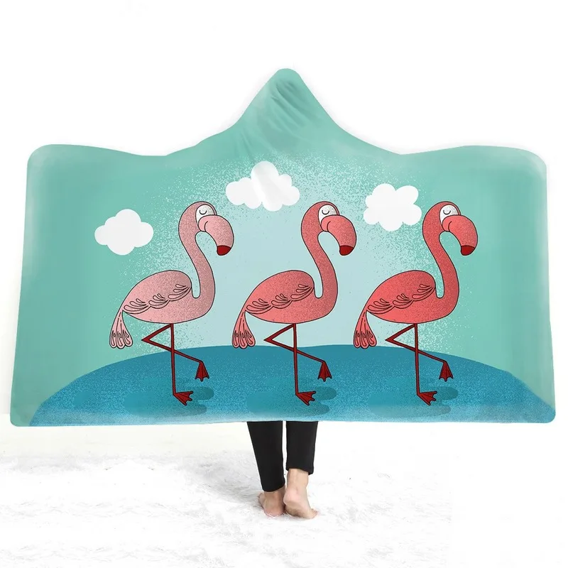 Фламинго с капюшоном одеяло vs розовый для женщин Рождественский подарок ребенка