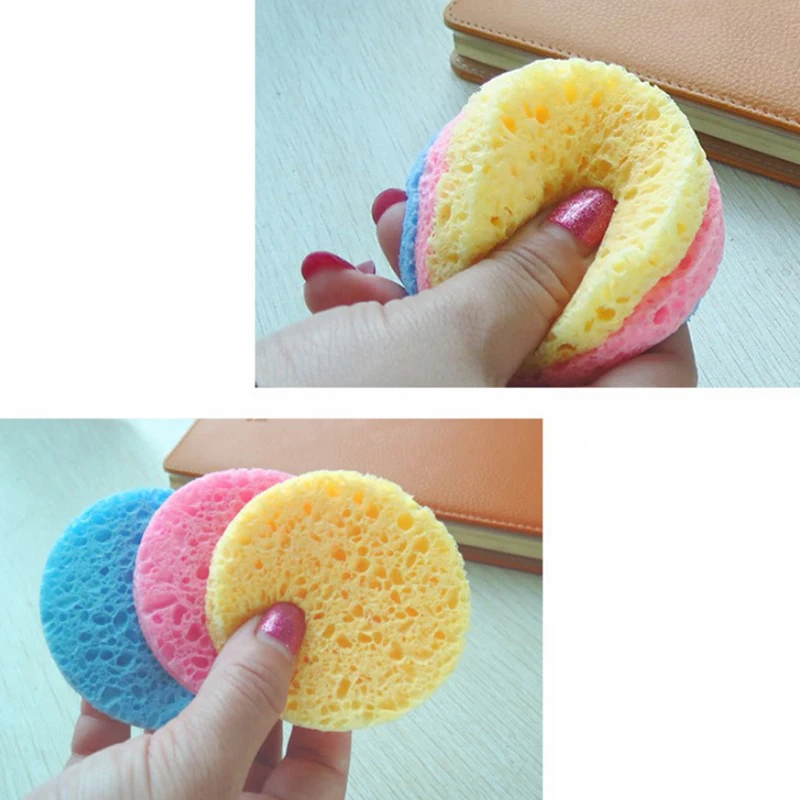 10Pcs Sponge Cleaning Compression Soft Facial Wash Puff Cleanser Comfortable Sponge Puff Spa Exfoliating Face Care Tool