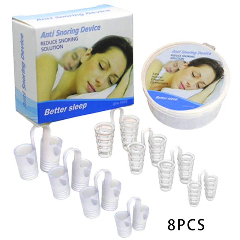 

8pcs Anti Snore Apnea Nose Clip Anti-Snoring Breathe Aid Stop Snore Device Sleeping Aid Equipment Stop Snoring