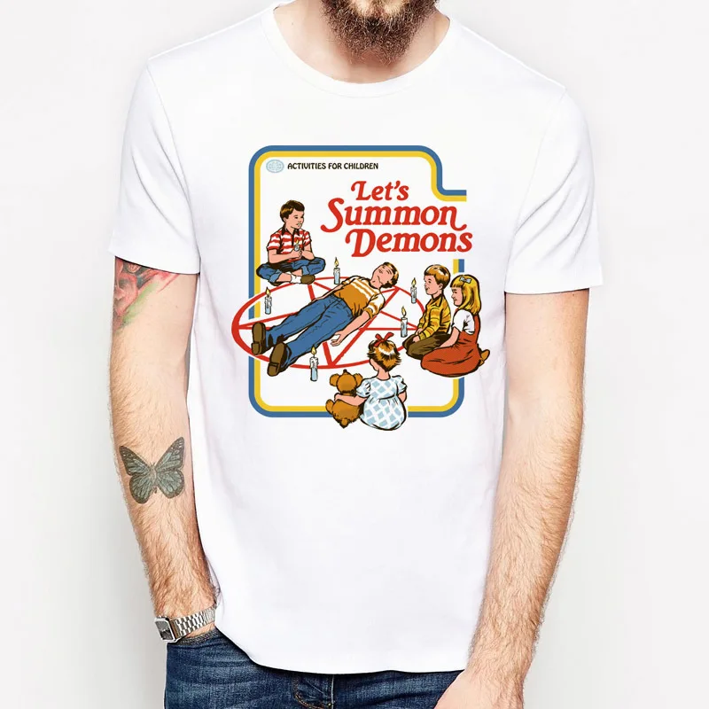 

Summer Demon Men's Clothing T Shirt Harajuku Scary Cartoon Women Tee Tops Chic Ullzang Grim Evil Series Tshirt Female Streetwear