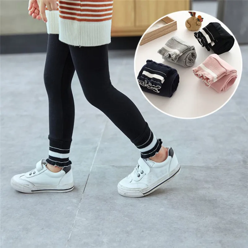 Зимние колготки для девочек детские в полоску маленьких брюки наряды одежда