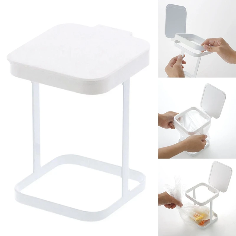 Офисная маленькая мусорная корзина Настольная откидная крышка для бумаги в