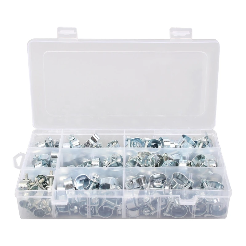 

T8NA 135 PCS stainless steel double ear hose clamp 8-18mm fuel water hose pipe clamp