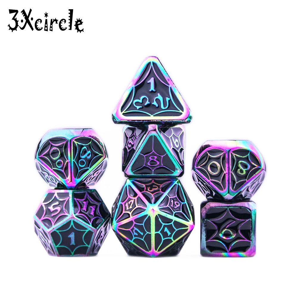 Металлические кости набор многогранных кубиков настольные игры игрушки