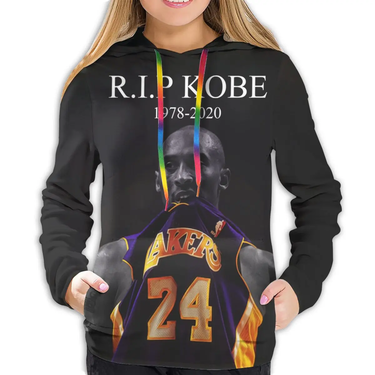 

Rip Kobe Womens Fuzzy Fleece Pullover Hoodies Color Block Tie-Dye Printed Hooded Long Sleeve with Pockets