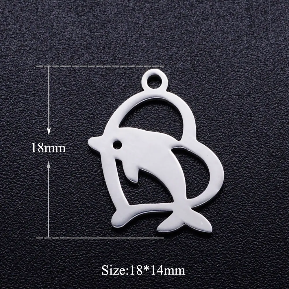 Подвески в виде дельфина из нержавеющей стали 10 шт./лот металлические подвески 18*1