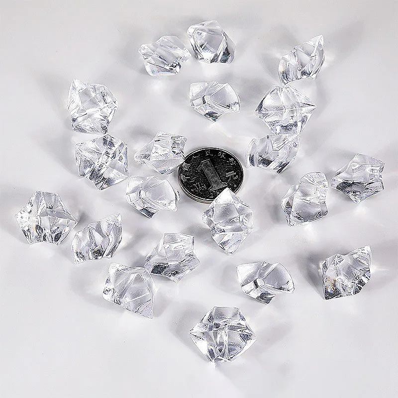 

1-3mm Artificial Ice Cubes 10 Pcs Artificial Ice Cubes Acrylic Transparent Beverage Fake Ice For Food Photography Props Great