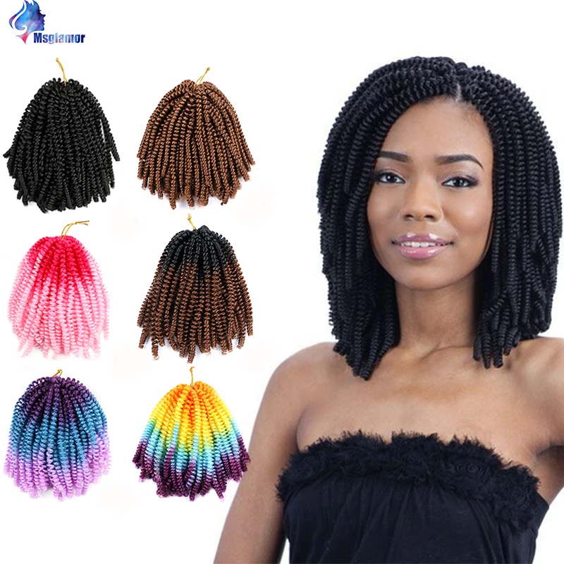 Весна Твист вязанные волосы пушистые твист крючком косички наращивание