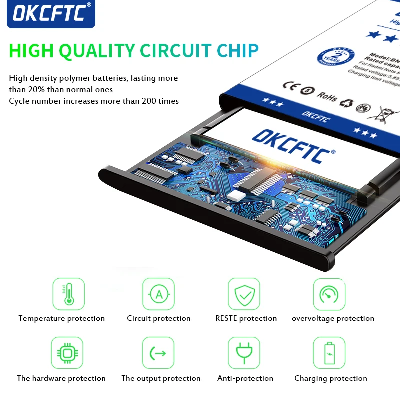Оригинальный новый аккумулятор OKCFTC FB55 5300 мАч для Motorola Moto DROID Turbo 2 XT1585 XT1581 XT1580 X Force - Фото №1