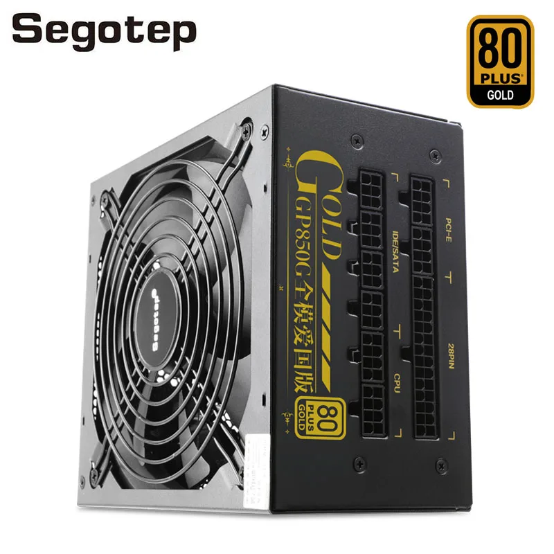 

Segotep 750W PSU 80PLUS Gold full module power supply Certified PSU with Silent 14cm Fan Desktop Coin Mining Gaming Power Supply