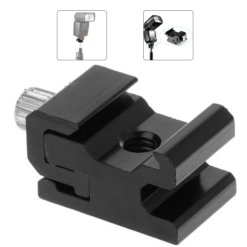 

Camera Metal Cold Shoe Hot Shoe Flash Bracket Mount Adapter With 1/4 Tripod Screw To Light Stand Tripod Hot Shoe Mount Adapter