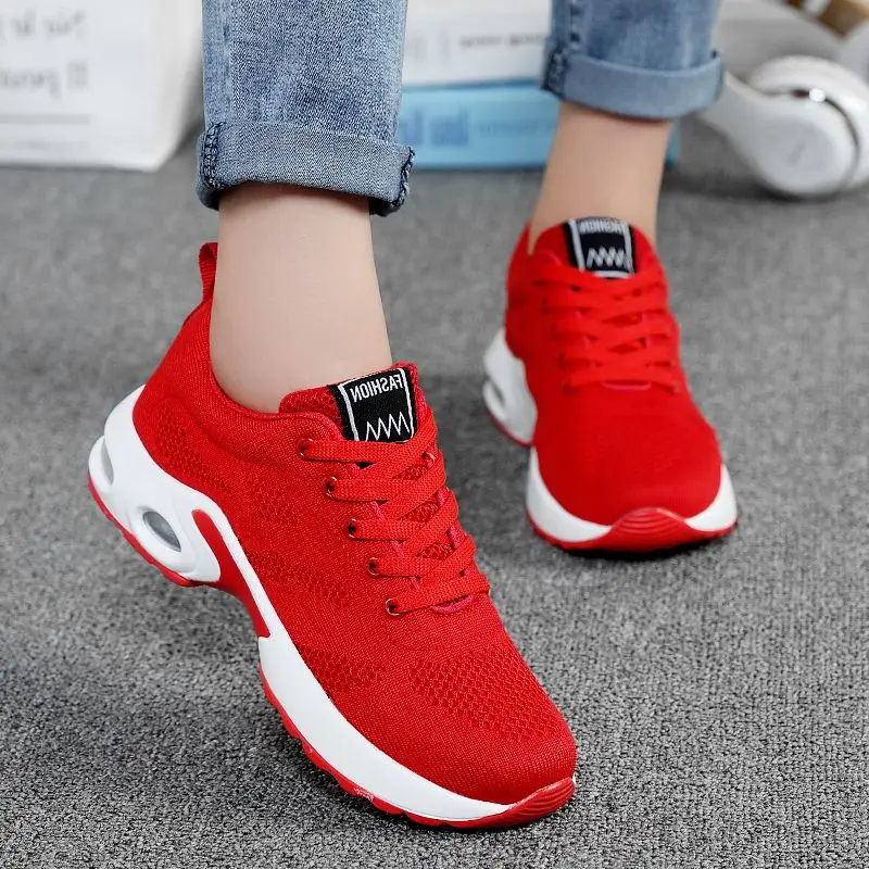 Женские кроссовки 2021 прогулочная сетчатая розовая Женская обувь на плоской