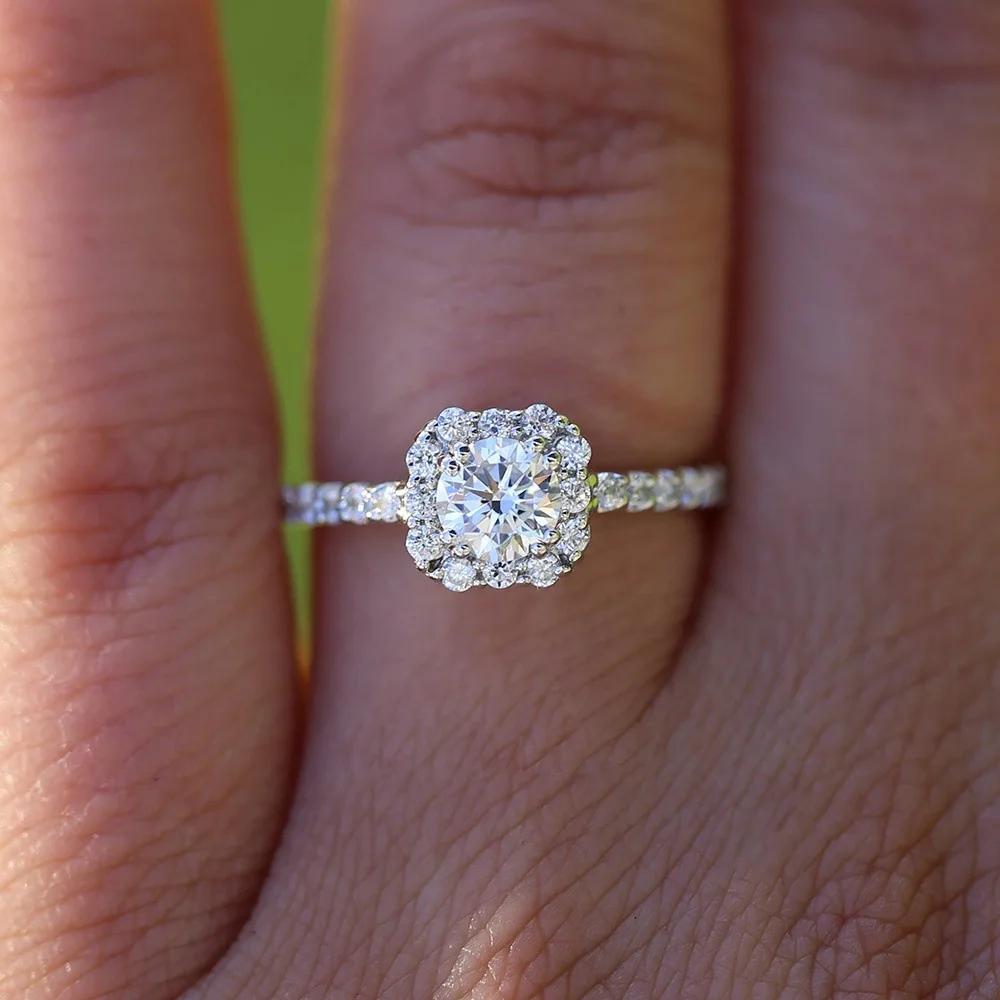 

S925 Sterling Silver Square Shape Diamond Ring for Women Anillos De Silver 925 Jewelry with Cushion Zirconia Gemstone Ring Women