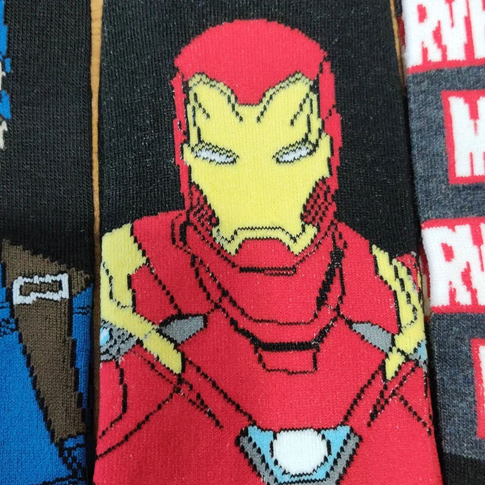 10 Pairs/Pack Marvel Comics Hero General Socks cartoon Iron Man Captain America Warm Stitching pattern increase size Big Sock