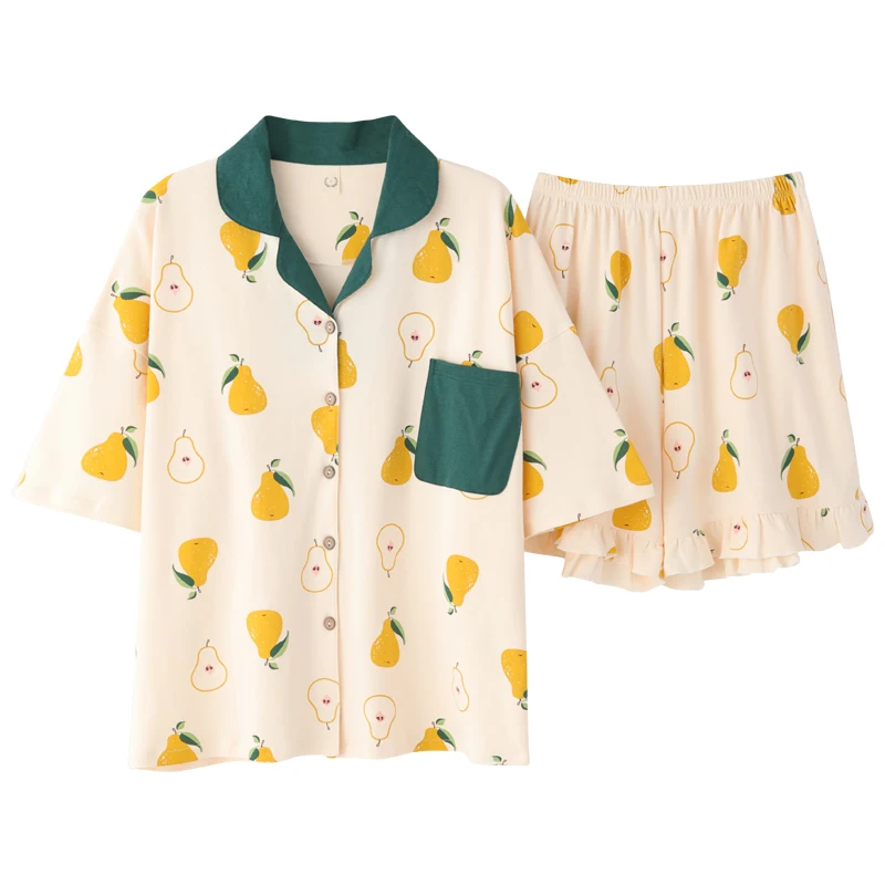 

BZEL Women's Pajama Cotton Sleepwear Plus Size Loose Pijama Turn-down Collar Homewear Sets Sexy Nighty For Girls Fashion Pyjamas