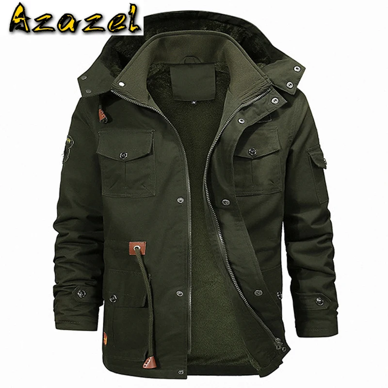 New Brand Winter Casual Fleece Hooded Coat Men Mans Parkas Jacket Coat Plus Size 5XL Outwear Fashion Russian Parka Jacket 46-58