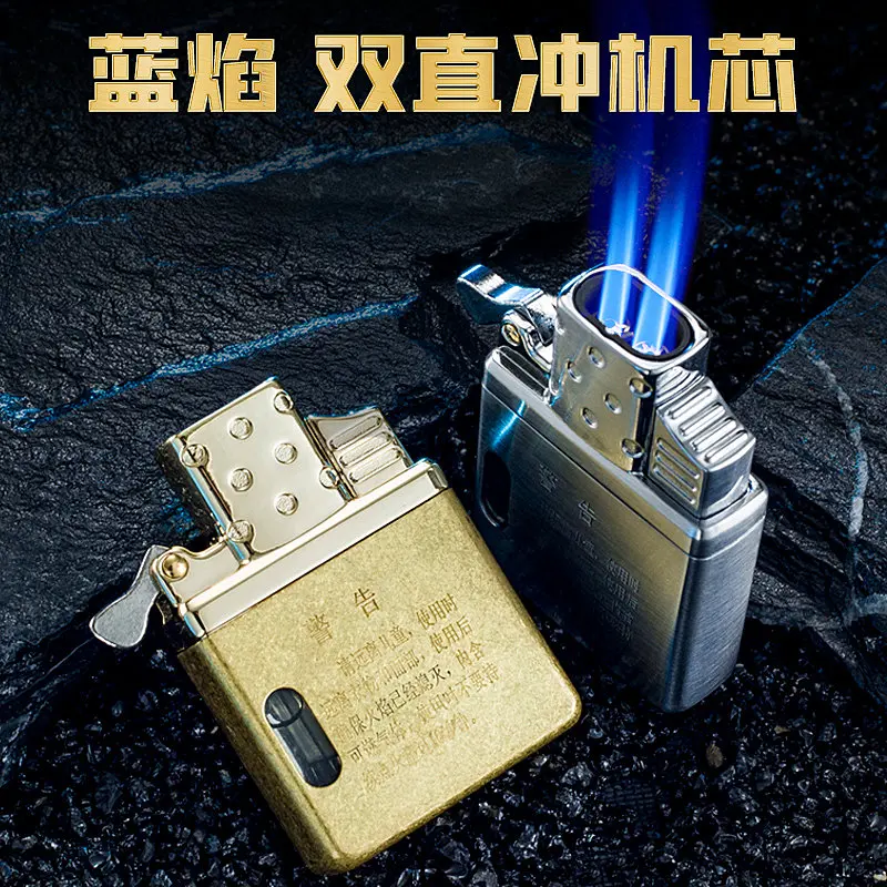 Zorro двойные прямые струи Зажигалка надувной синий пламя Ветрозащитный
