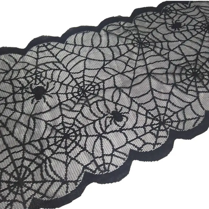 Спайдер веб скатерть Хэллоуин Кружева вязанная скатерть летучая мышь шаблон скатерти каминная занавеска украшения дома вечерние поставки