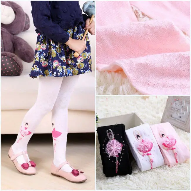 

Kids Girl Baby Flower Warm Knitted Pantyhose Slim Tights Stockings Pants Hosiery Pantyhose