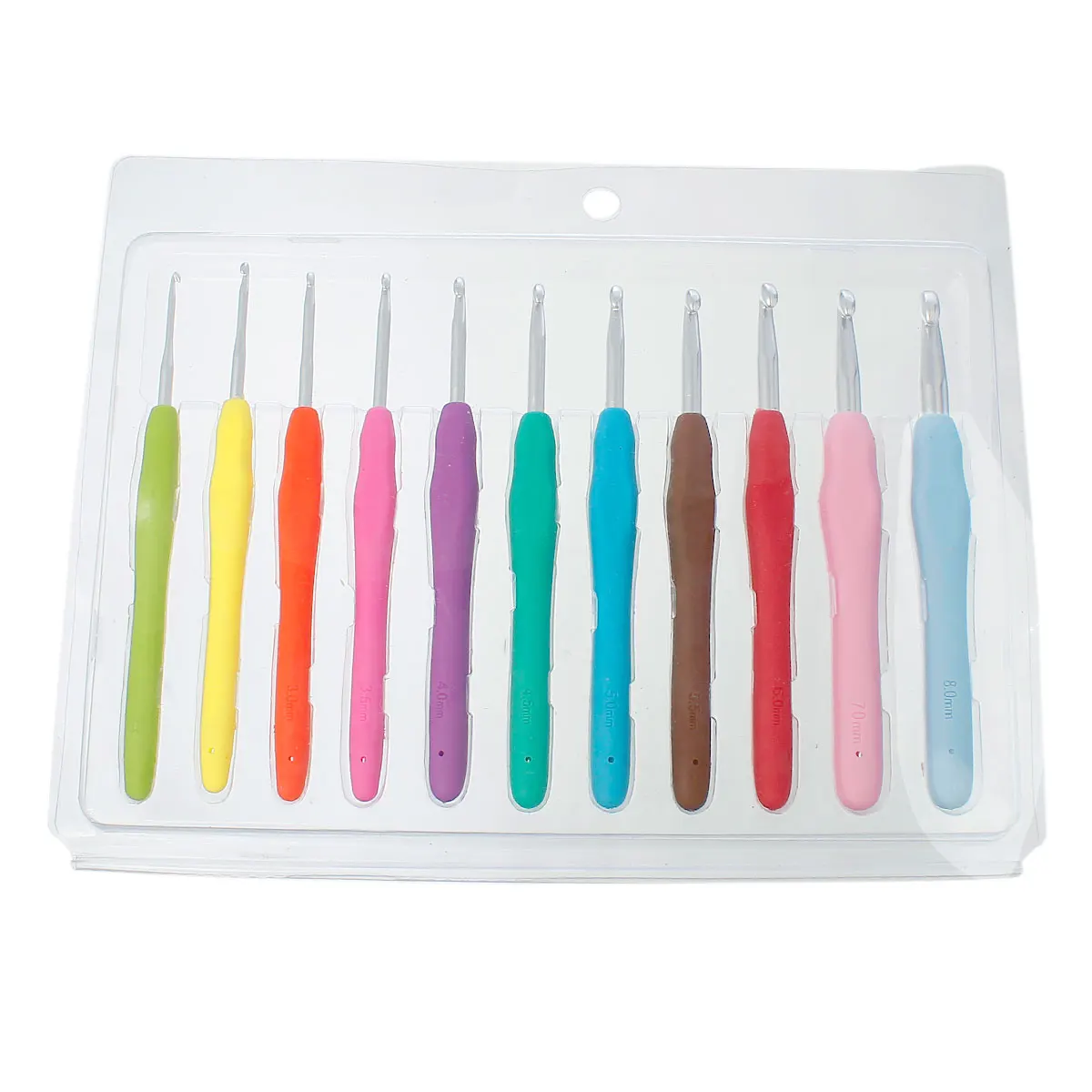 

New Rubber Handle Crochet Hooks Needles Knit Weave Craft Yarn DIY Handmade Sewing Tools Crochet Knitting Needles At Random Color