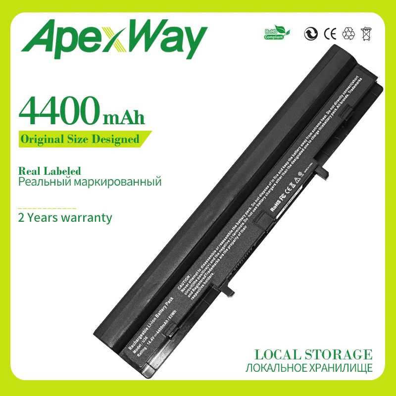 Apexway A42 U36 Аккумулятор для ноутбука Asus U32 U32U U36J U36JC U36S U36SD U36SG U44 U44S U82 U84|Аккумуляторы