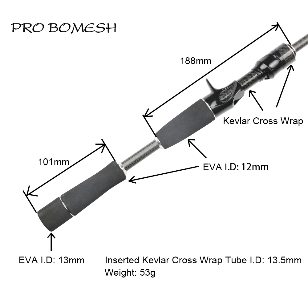 Кевларовая перекрестная окантовка Pro Bomesh 1 комплект 51 2 г 53 трубка для спиннинга