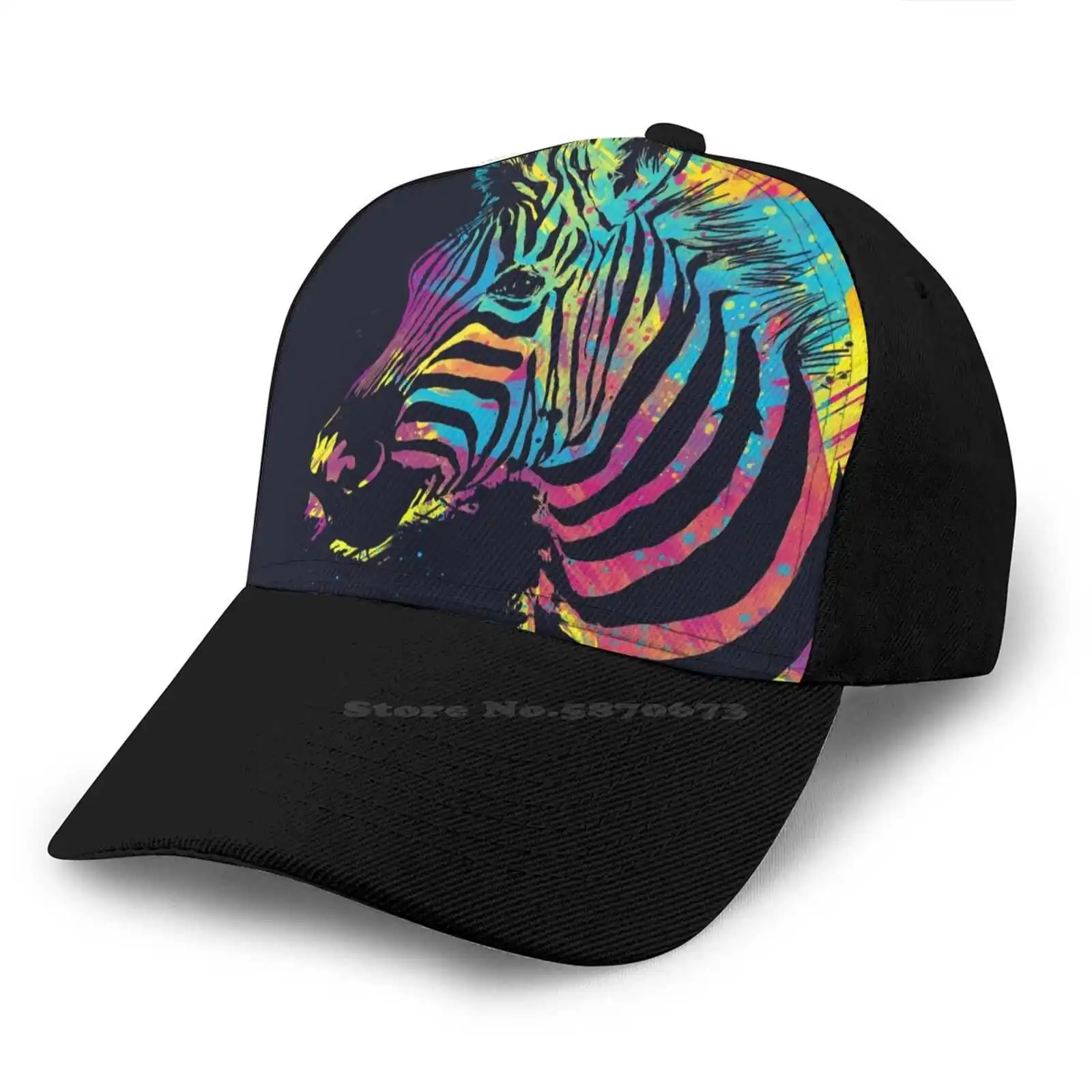 Кепка армейская с принтом Зебра модная шапка цветным рисунком радуги Шапка