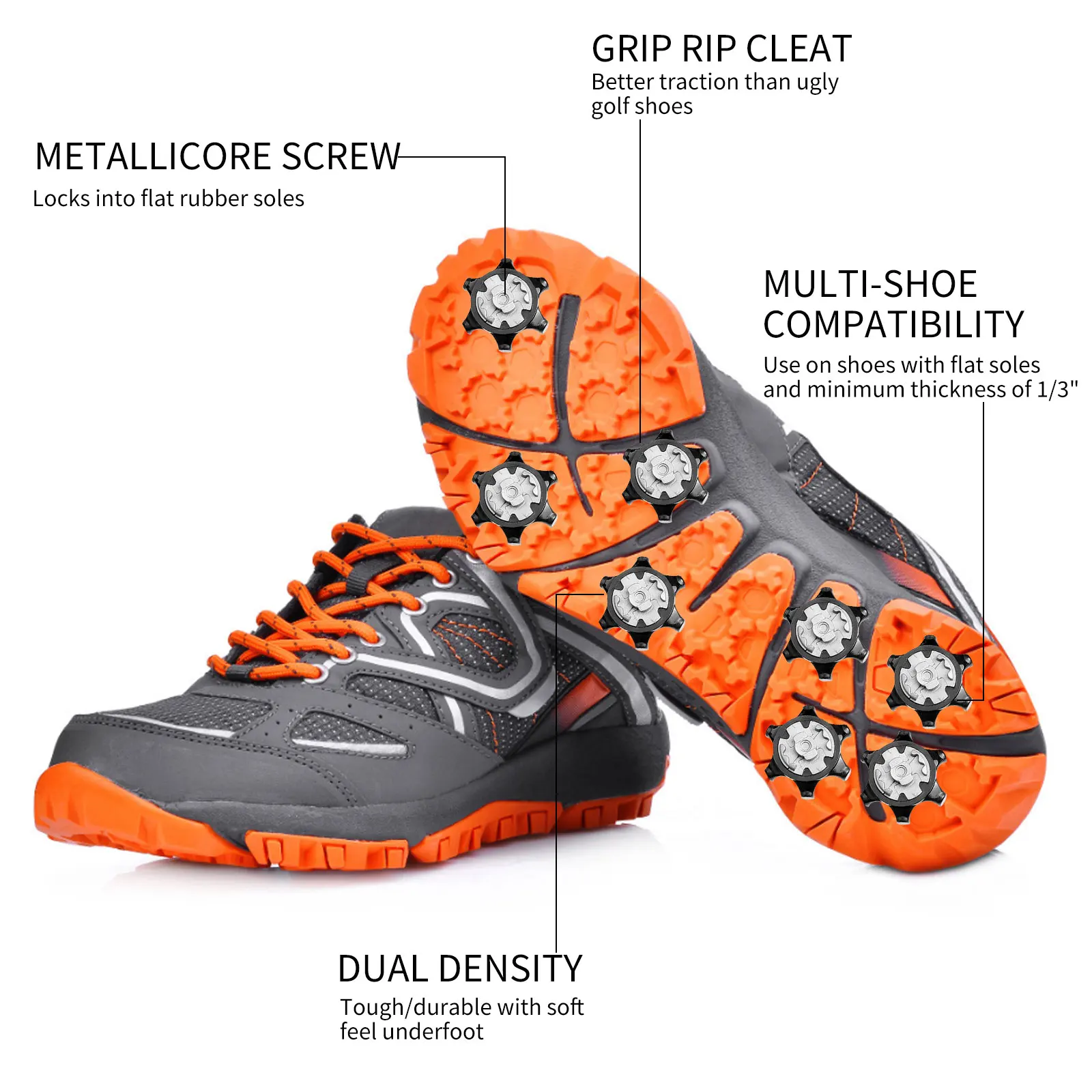 

Стандартные шипы 10 шт., противоскользящие шипы из ТПУ, быстрое скручивание, Аксессуары для тренировок в гольф