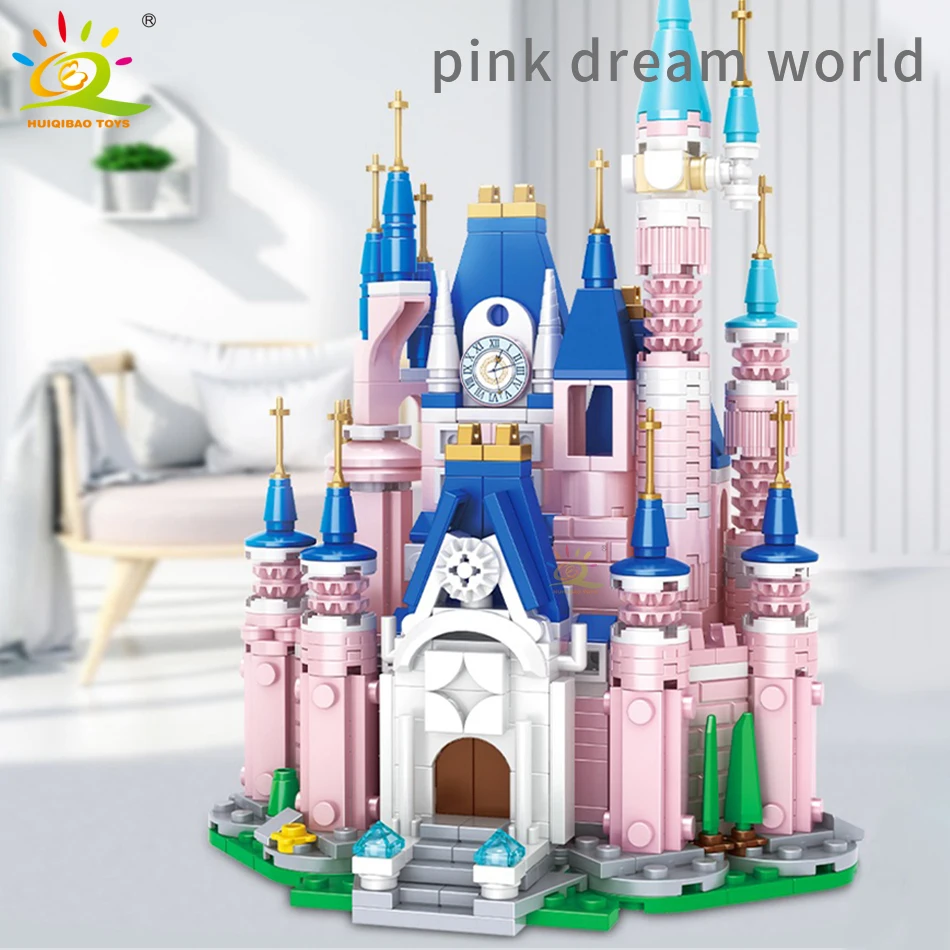HUIQIBAO 596 шт серия друзей принцесса розовый замок мечты строительные блоки для