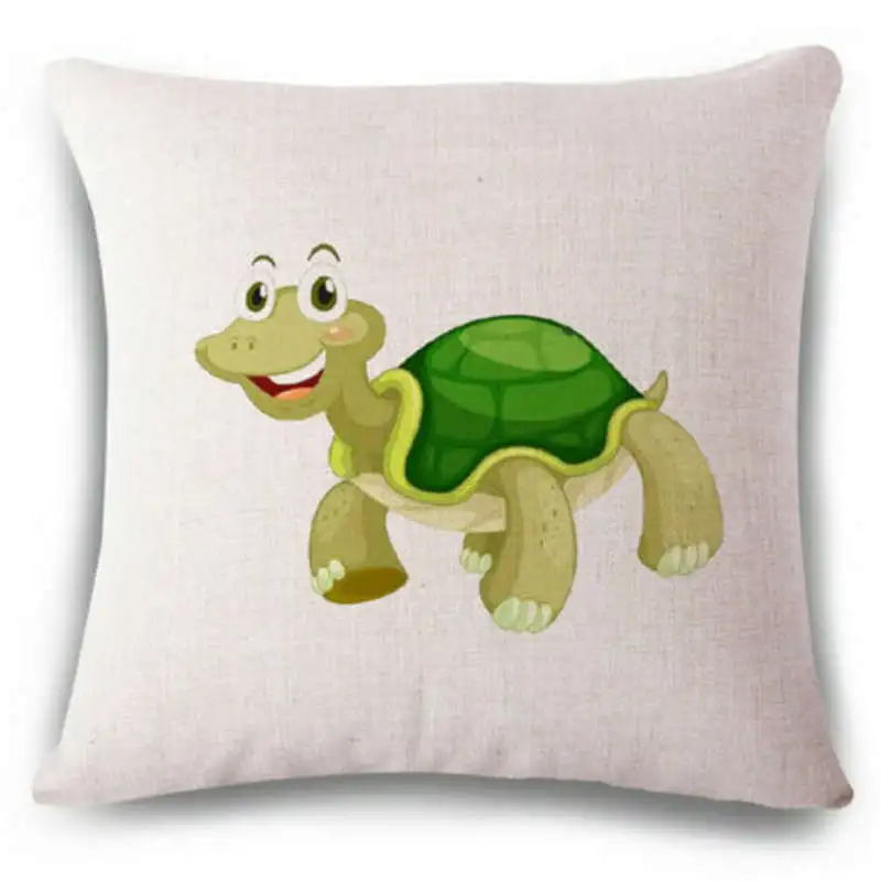 Мультяшные животные Милая обезьяна Ежик 45*45 наволочка хлопок лен Печатные