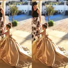 Роскошные золотистые кружевные платья с цветами для девочек на свадьбу, праздник, день рождения, платья для девочек