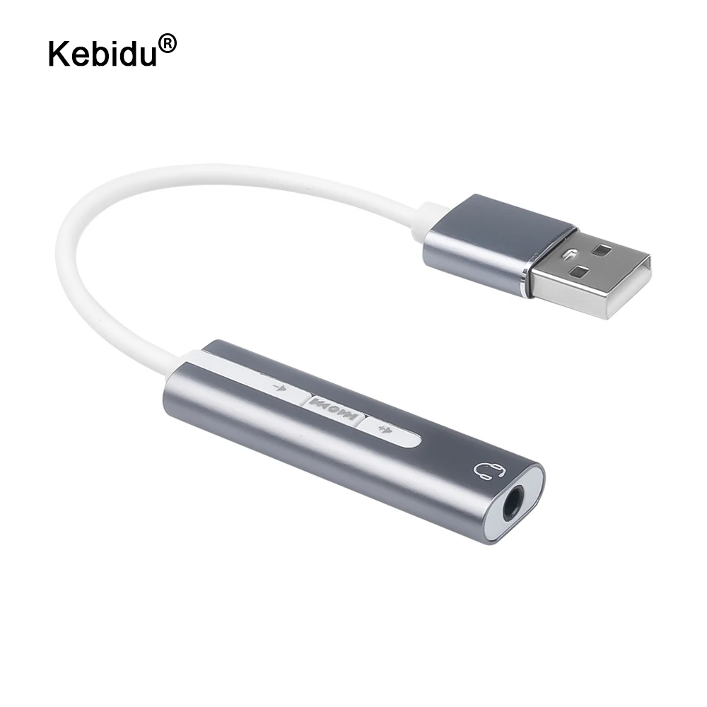 

kebidu Type C USB External Sound Card USB C to 3.5mm Jack Audio Microphone Headphone Adapter for Macbook PC Laptop Sound Card