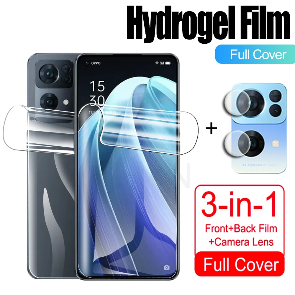 

3in1 Hydrogel Film for Oppo reno 7 7pro 5G Front+Back Screen Protector Not Glass for Oppo reno 7se 5G PFCM00 Camera Glass