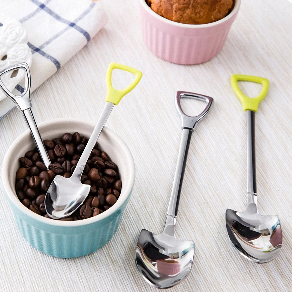 Прекрасный Детский металлический Нержавеющая сталь ложки Творческий Лопата