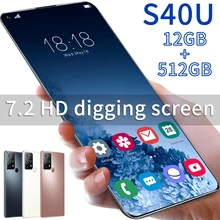 S40U Fingerprint Unlock 8+256GB 7.2 Inch Big Screen 5800mAh Mobile Phone Global Version 2021 24+48MP Deca Core Smartphones