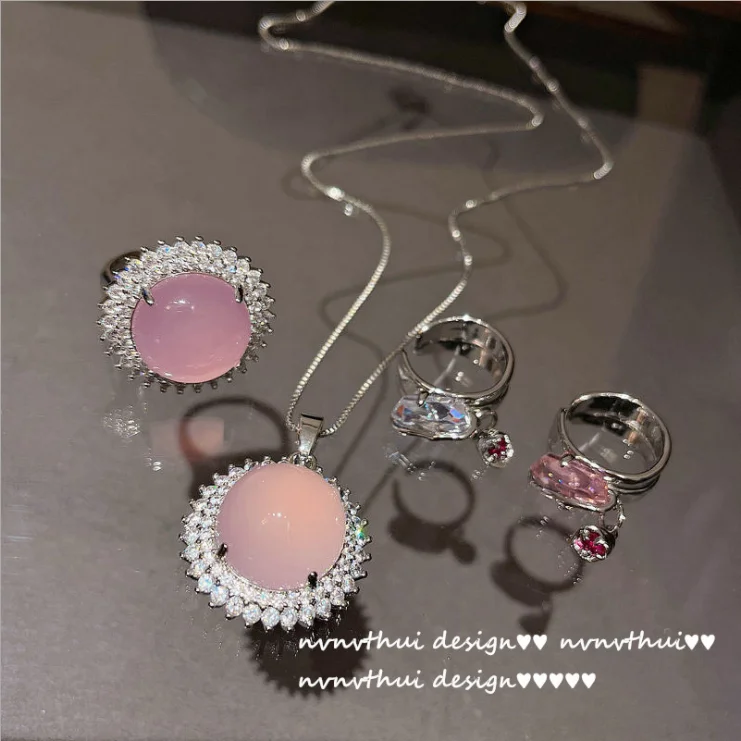 

Ожерелье с драгоценным камнем персик, голубь, 18K, позолоченное, с сердцами и стрелами, циркон, сверкающий циркон, подвесное кольцо