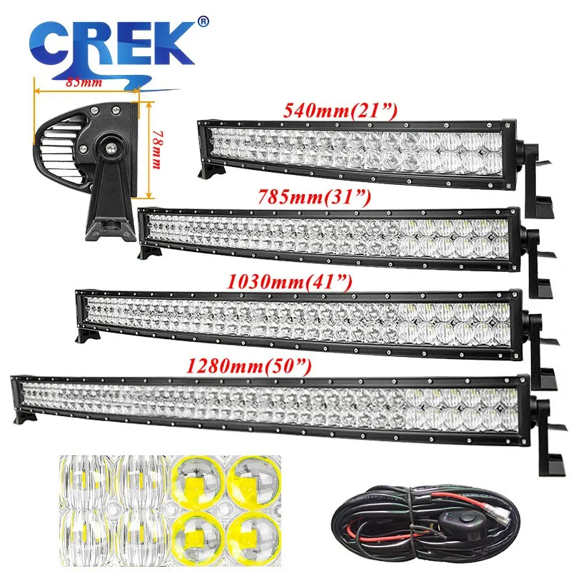 CREK 21 31 41 50 ”5D изогнутый внедорожный светодиодный светильник 4x4 ATV SUV светодиодный бар грузовик бар для Jeep 4WD 4x4 внедорожный внедорожник ATV Грузовик Лодка автомобиль
