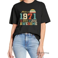 unisex 1971 shirts 50 years of being awesome 50th birthday gifts vintage funny women t shirt casual soft tee