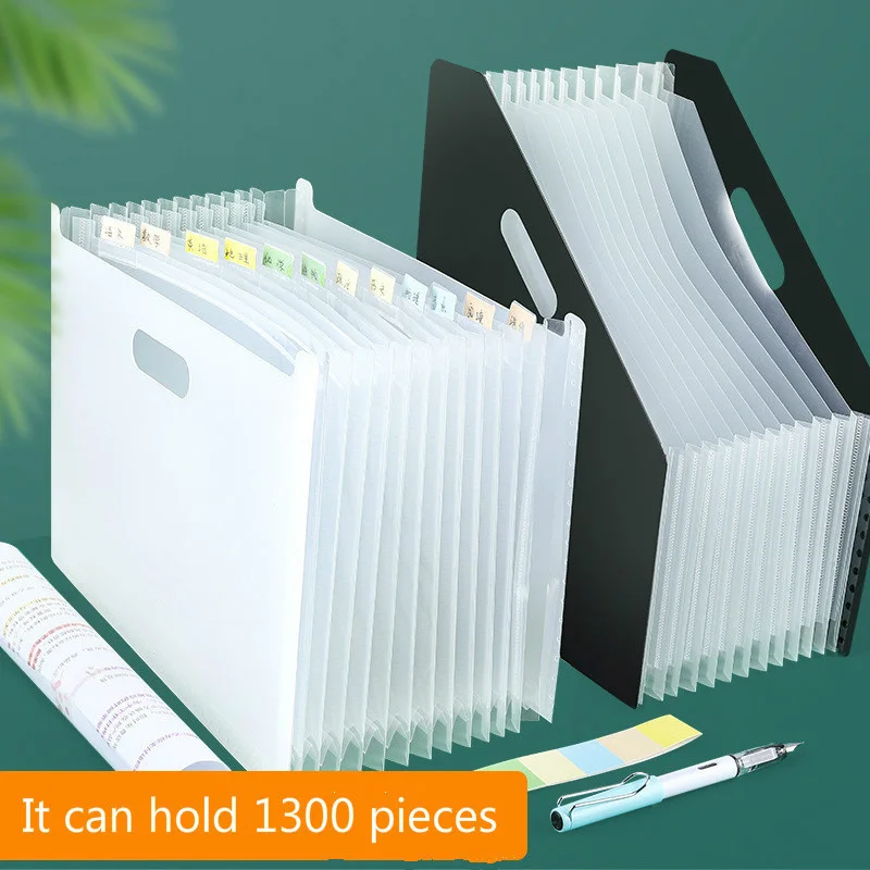 

Multi-layer Standing Test Paper Bag Vertical Organ Bag A4 Data Storage Bag Student Office Portable Folder Office Stationery