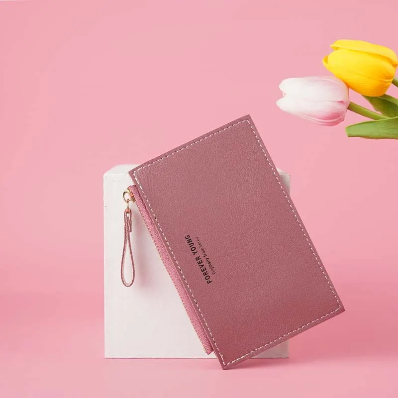

Ladies pu leather ID card holder candy color bank credit card holder multi-slot business card holder coin purse
