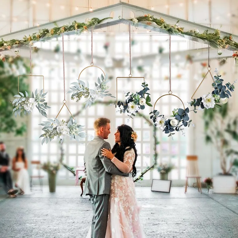 PATIMATE металлический венок украшения фотообои с пеньковой веревкой Фотофон для