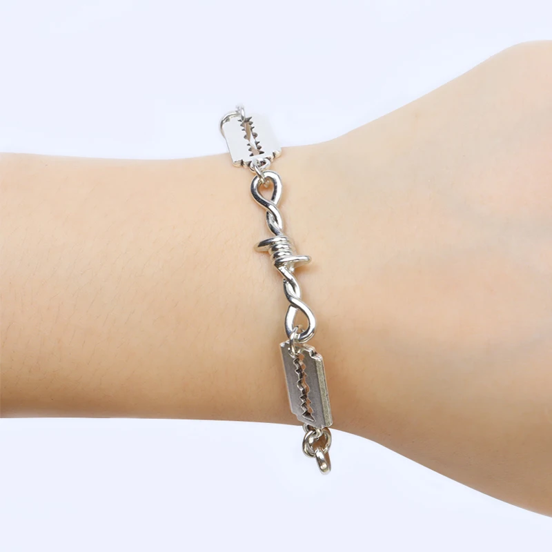 Маленькие металлические бритвенные колье лезвия ожерелье с подвеской цепочка