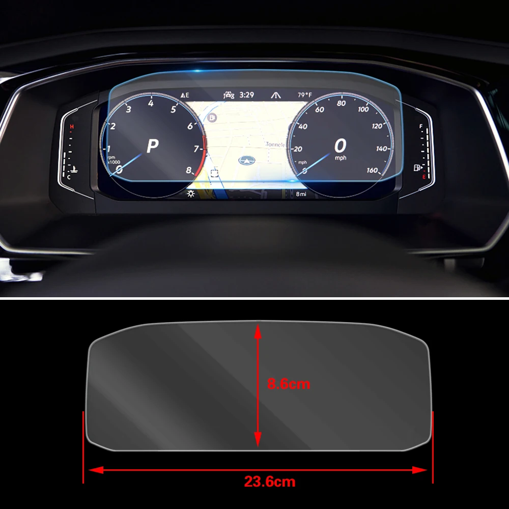 

For Volkswagen VW Jetta MK7 2019-2022 Car Dashboard Instrument Panel LCD Screen Tempered Glass Protective Film Anti Scratch