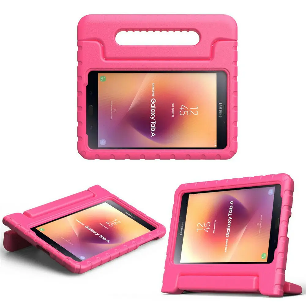 Rose Защитный чехол EVA с держателем для рук для samsung Galaxy Tab A 8,0 SM-T380 T385 чехол безопасный противоударный чехол для планшета EVA - Цвет: Rose