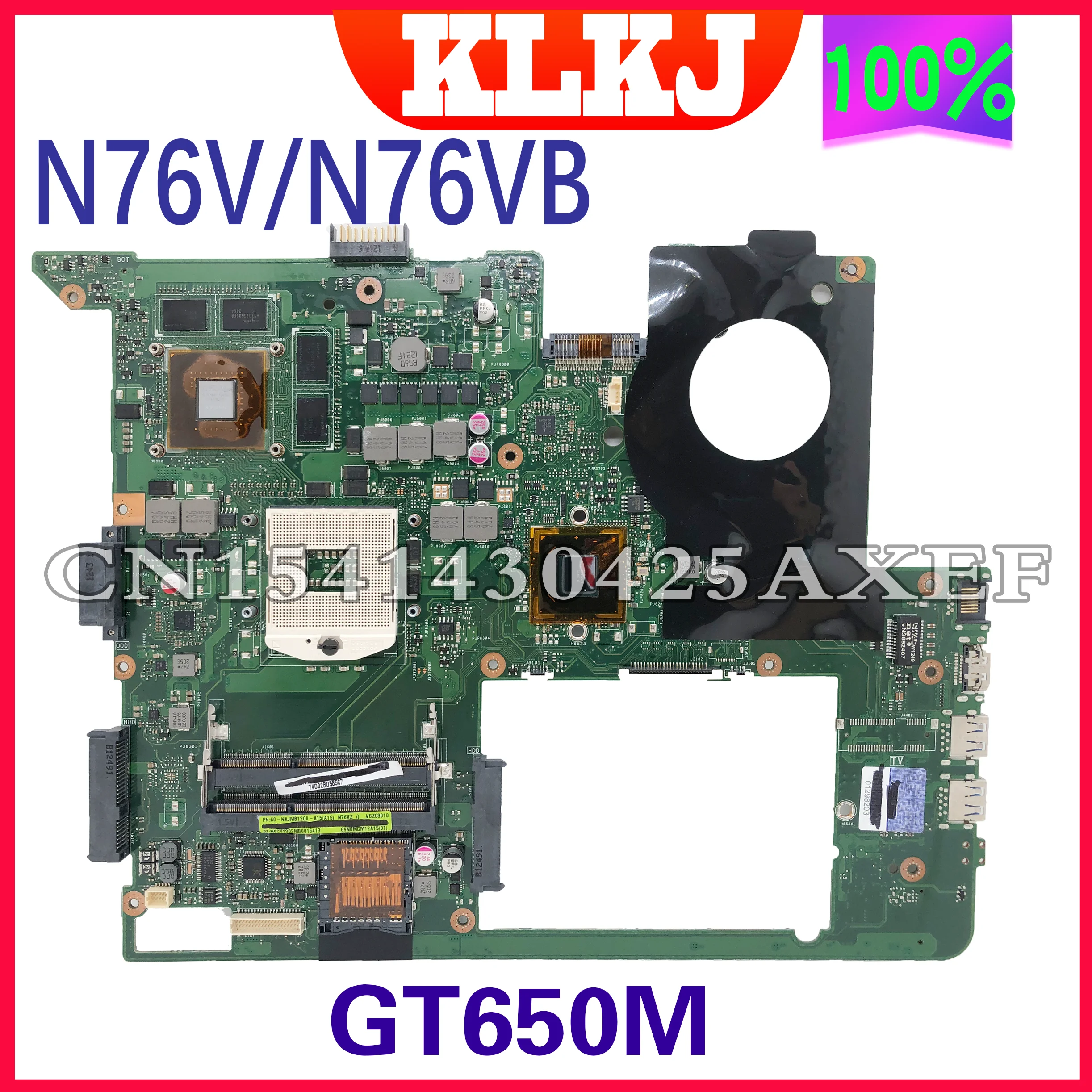 

Dinzi N76VZ Motherboard is suitable for ASUS N76V N76VM N76VZ N76VB Notebook Motherboard GT650M 100% Test Work