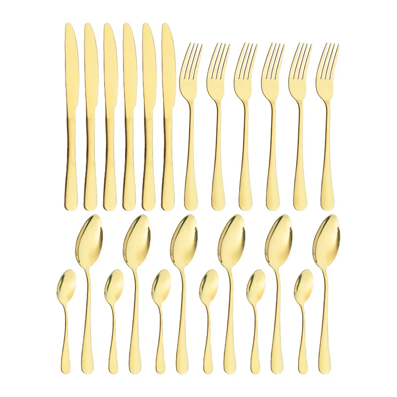 1010 серии посуда вилка ложка Титан покрытием с золотым ножом столовая набор