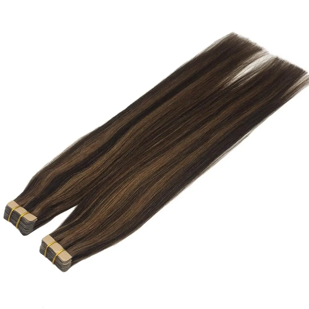 Накладные человеческие волосы прямые Бесшовные натуральные 100% без повреждений